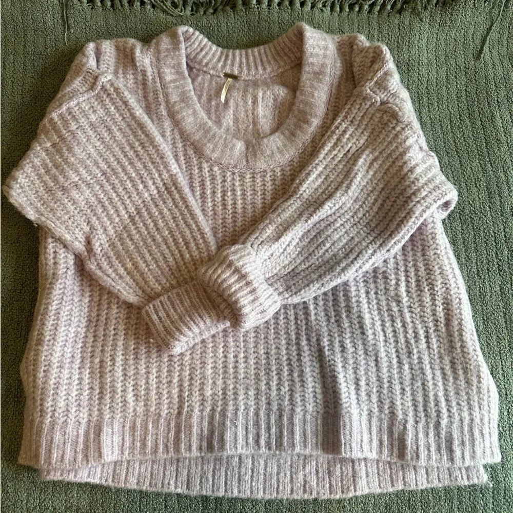 Free People Blue Bell V Neck Sweater XS - Picture 4 of 6